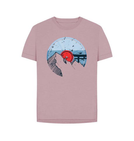 Mauve Womens Vinyl Record Mountain T-Shirt