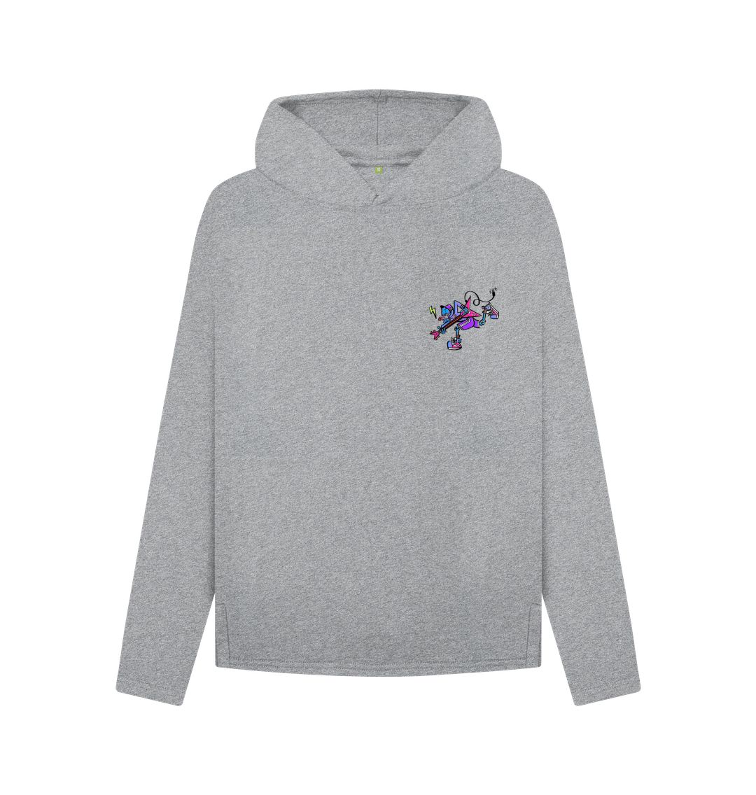 Athletic Grey Womens Cartoon Character Flying V hoodie