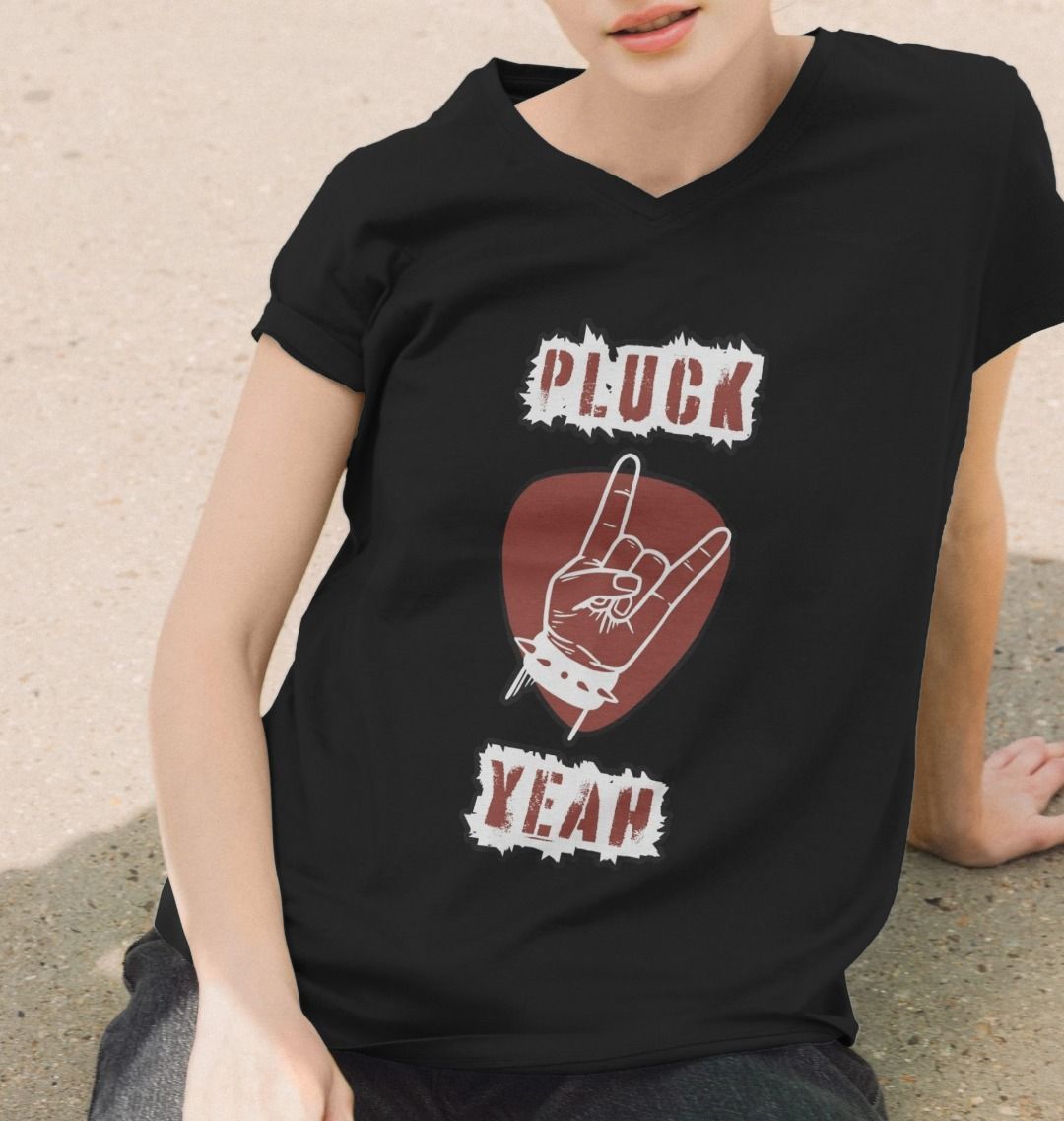 "Pluck Yeah" Graphic Womens V-Neck T-Shirt