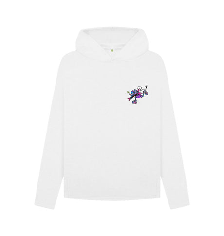 White Womens Cartoon Character Flying V hoodie