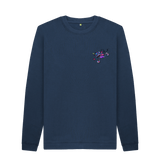 Navy Blue Printed Sweater Front