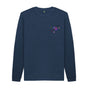 Navy Blue Mens Cartoon Character Flying V Sweater