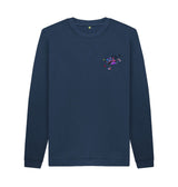 Navy Blue Mens Cartoon Character Flying V Sweater