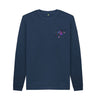 Navy Blue Mens Cartoon Character Flying V Sweater