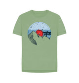 Sage Womens Vinyl Record Mountain T-Shirt