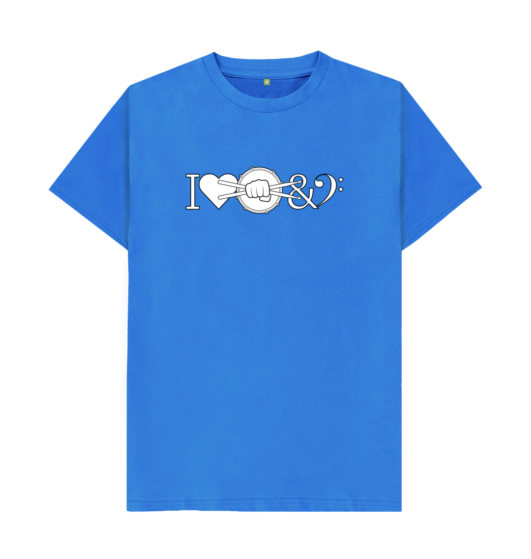 Bright Blue I Love Drum & Bass Graphic T-Shirt
