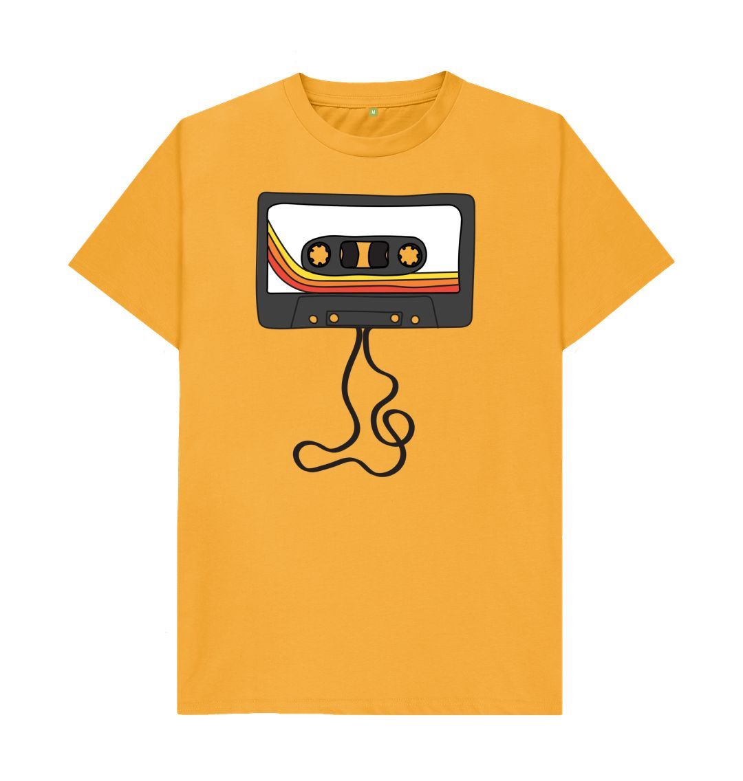Mustard Mens Unwound Cassette Graphic T-Shirt