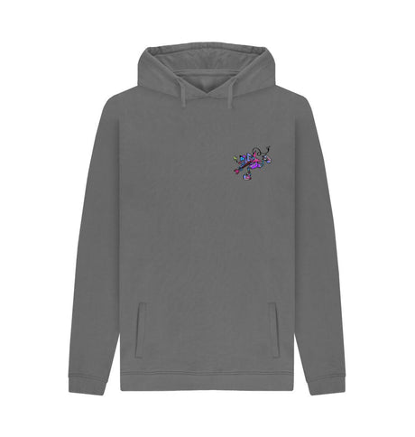 Slate Grey Mens Cartoon Character Flying V Hoodie