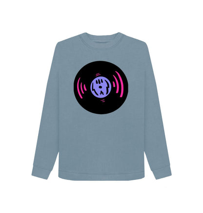 Stone Blue Women's Record Graphic Sweatshirt