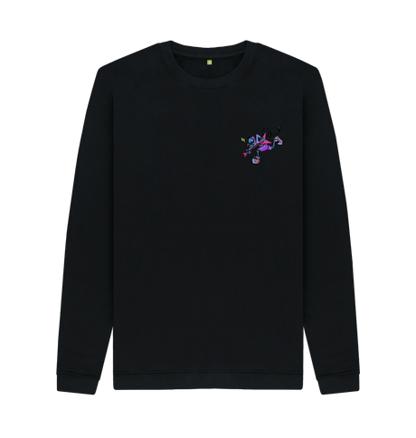 Black Printed Sweater Front