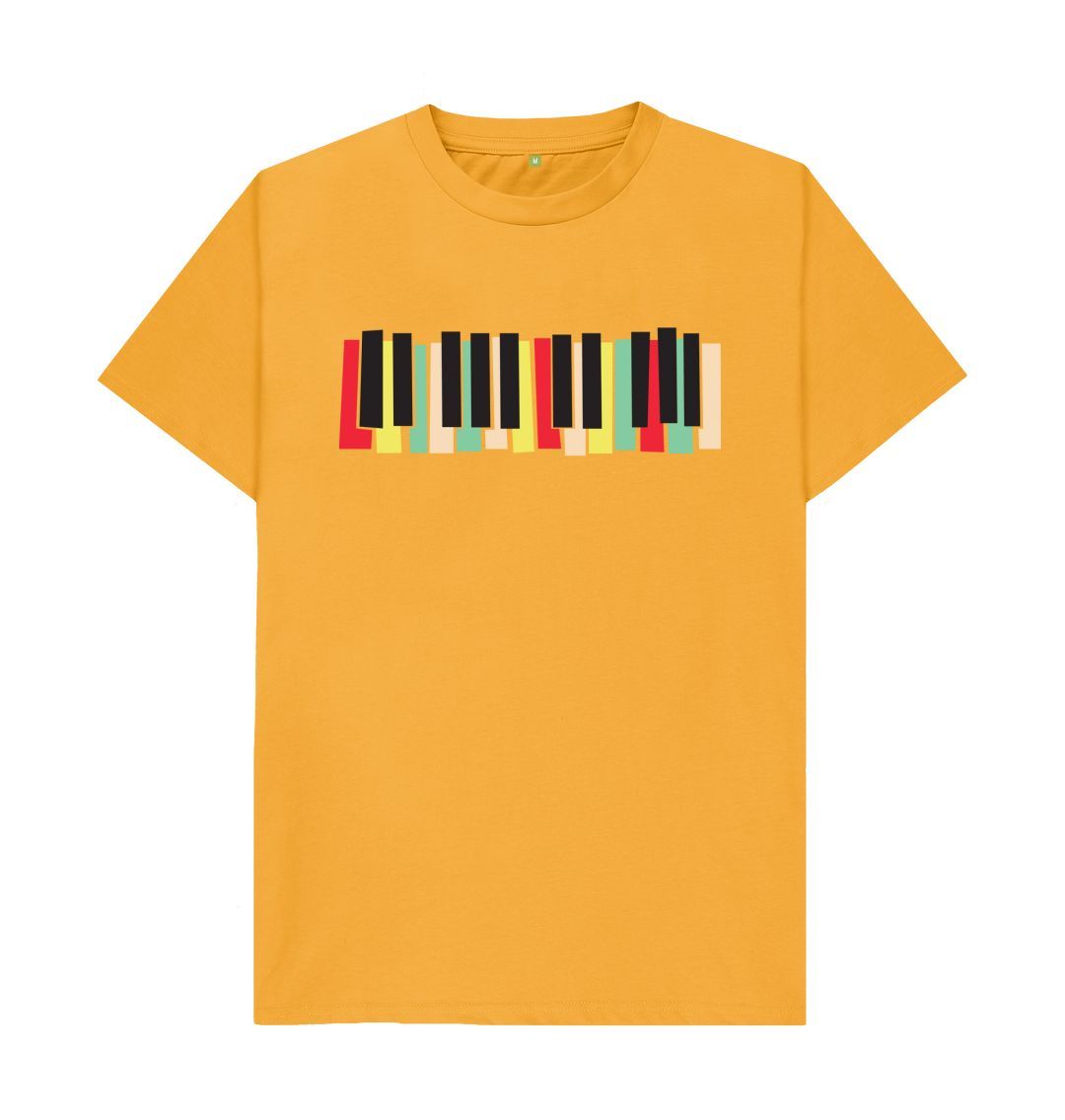 Mustard Colourful Keyboard Print T-Shirt