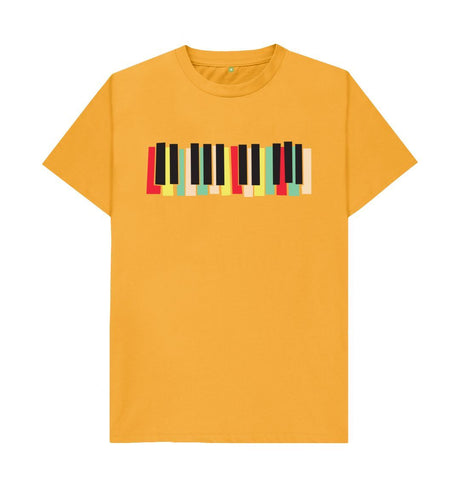 Mustard Colourful Keyboard Print T-Shirt