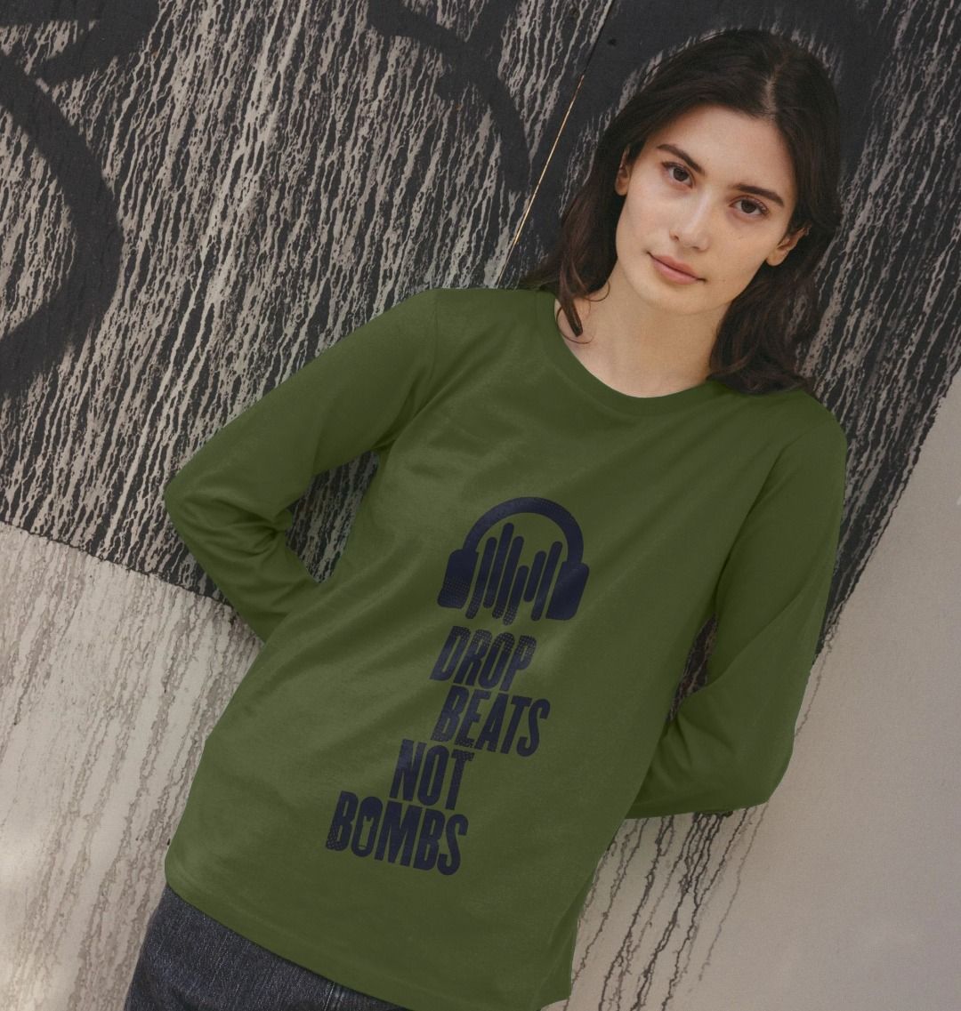 "Drop Beats Not Bombs" Women's Long Sleeve T-Shirt