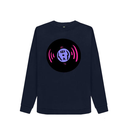 Navy Blue Women's Record Graphic Sweatshirt