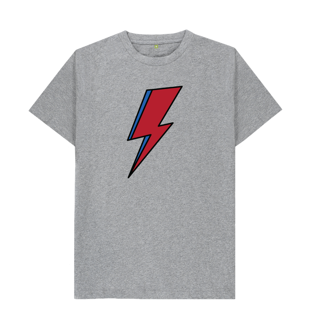 Athletic Grey David Bowie Lightning Bolt Mens T-Shirt