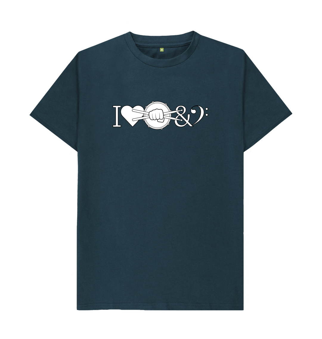 Denim Blue I Love Drum & Bass Graphic T-Shirt