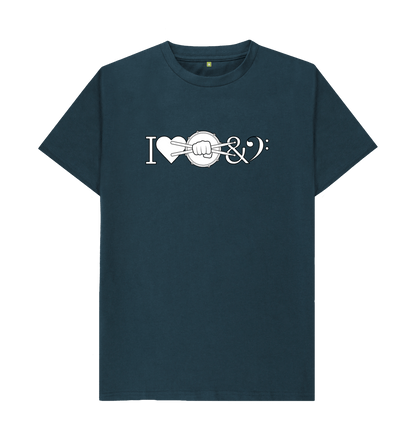 Denim Blue I Love Drum & Bass Graphic T-Shirt