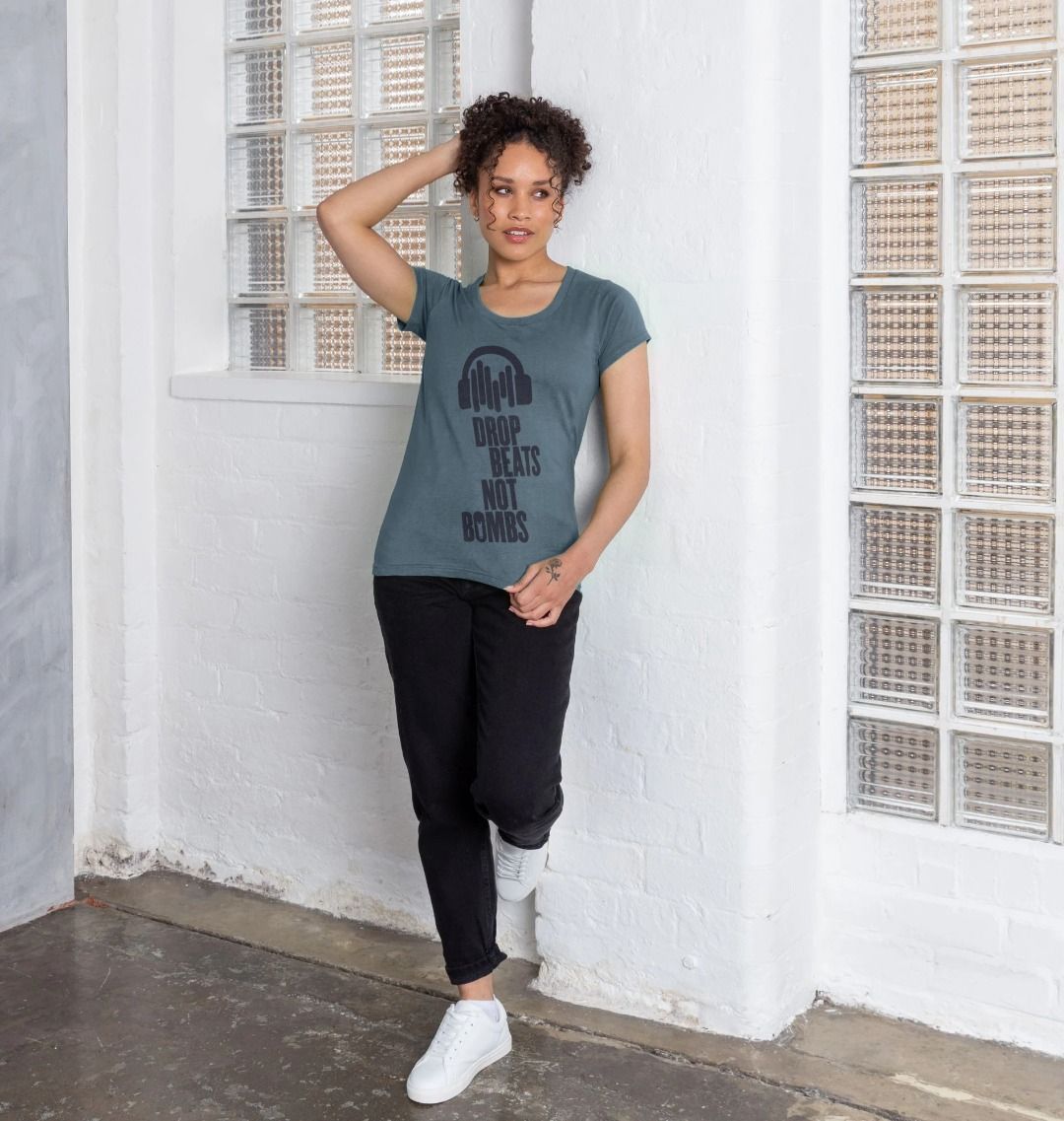 "Drop Beats Not Bombs" Women's Scoop Neck T-Shirt