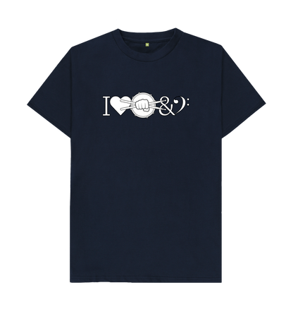 Navy Blue I Love Drum & Bass Graphic T-Shirt