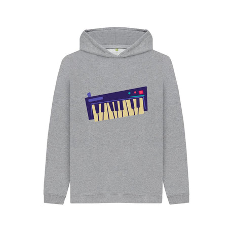 Athletic Grey Kids Cartoon Keyboard Hoodie