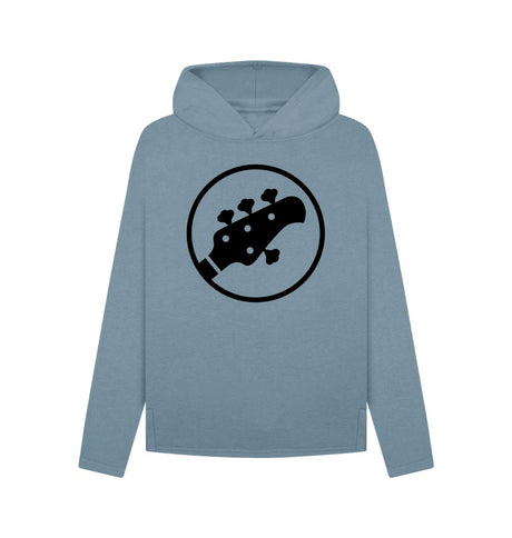 Stone Blue Womens Stingray Guitar Head hoodie