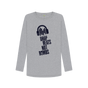 Athletic Grey \"Drop Beats Not Bombs\" Women's Long Sleeve T-Shirt