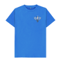 Bright Blue Combined Clef Heart Symbol Graphic Mens T-Shirt