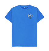 Bright Blue Combined Clef Heart Symbol Graphic Mens T-Shirt