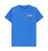 Bright Blue Combined Clef Heart Symbol Graphic Mens T-Shirt