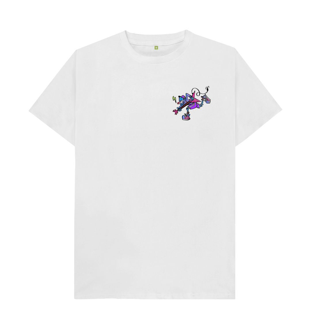 White Cartoon Character Flying V T-Shirt
