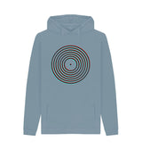 Stone Blue Mens Vinyl Record Outline Hoodie