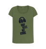 Khaki \"Drop Beats Not Bombs\" Women's Scoop Neck T-Shirt
