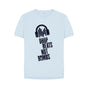 Sky Blue Drop Beats Not Bombs Sound Shirts Navy Logo Relaxed Fit Womens T-Shirt
