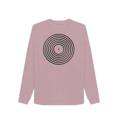 Mauve Womens Vinyl Record Outline Sweatshirt