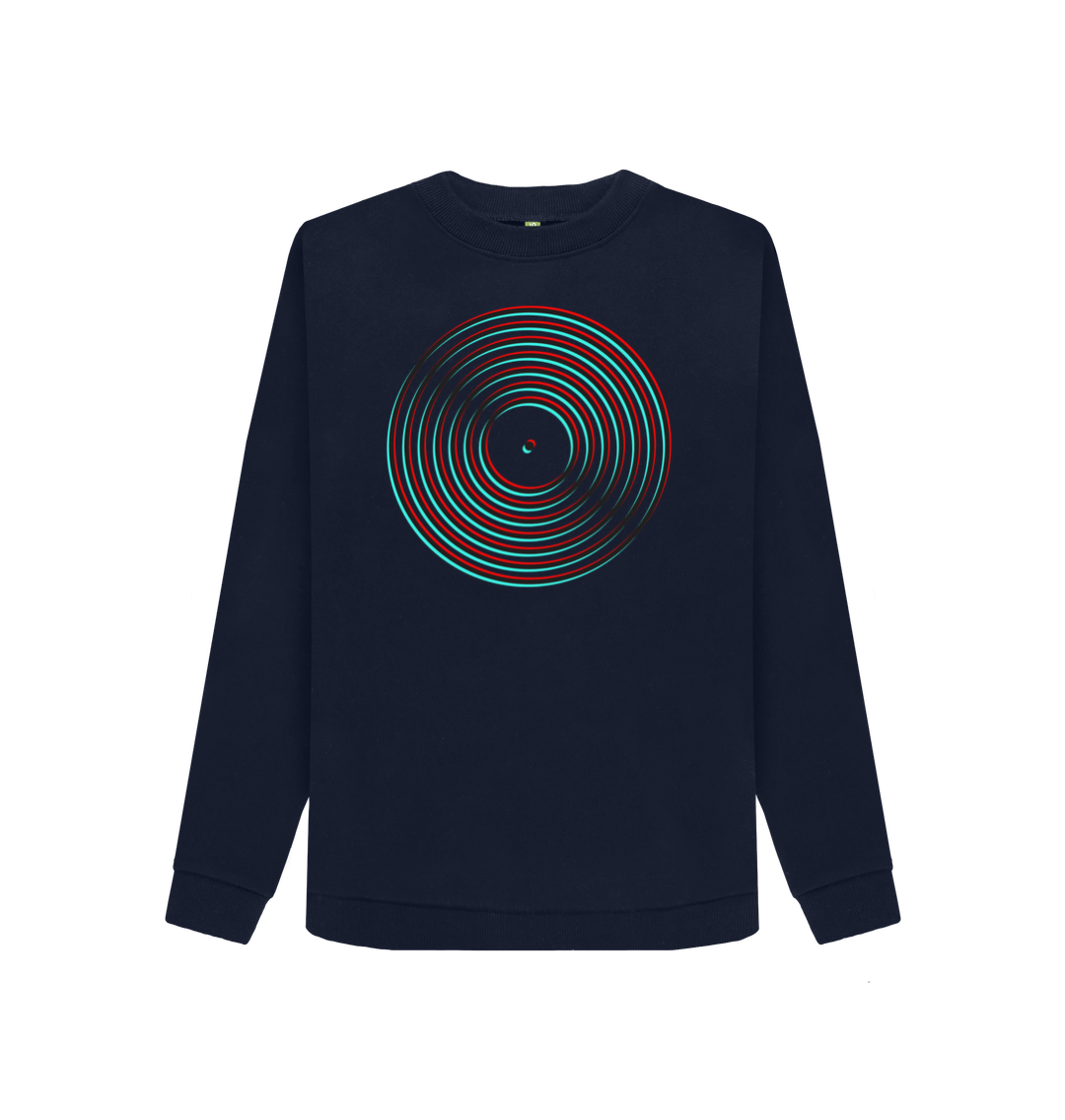 Navy Blue Printed Sweater Front