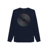 Navy Blue Printed Sweater Front