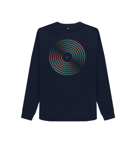 Navy Blue Printed Sweater Front