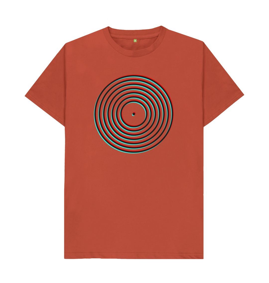 Rust Vinyl Record Outline T-Shirt