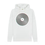 White Mens Vinyl Record Outline Hoodie
