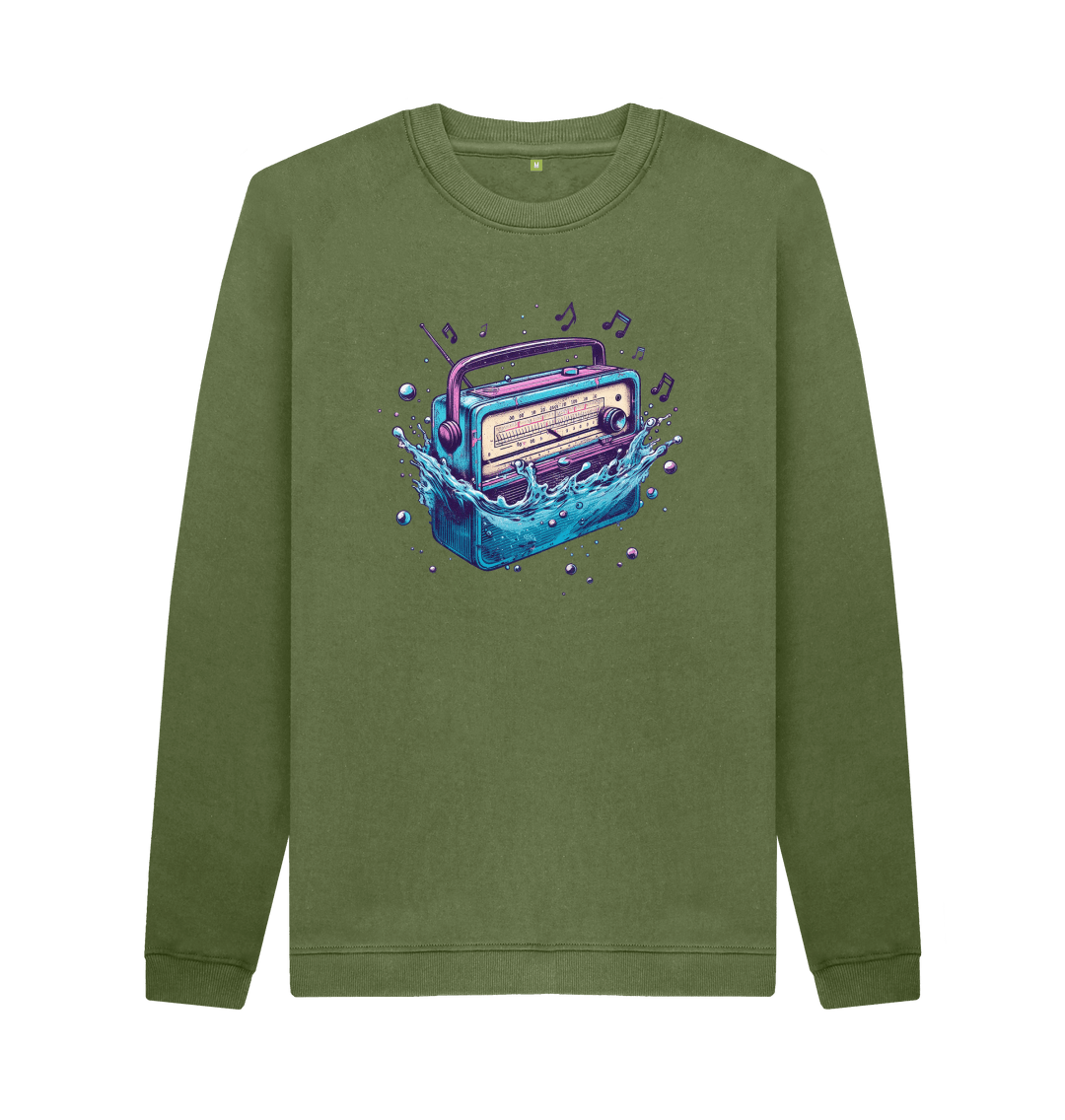 Khaki Printed Sweater Front