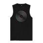Black Vinyl Record Outline Mens Vest