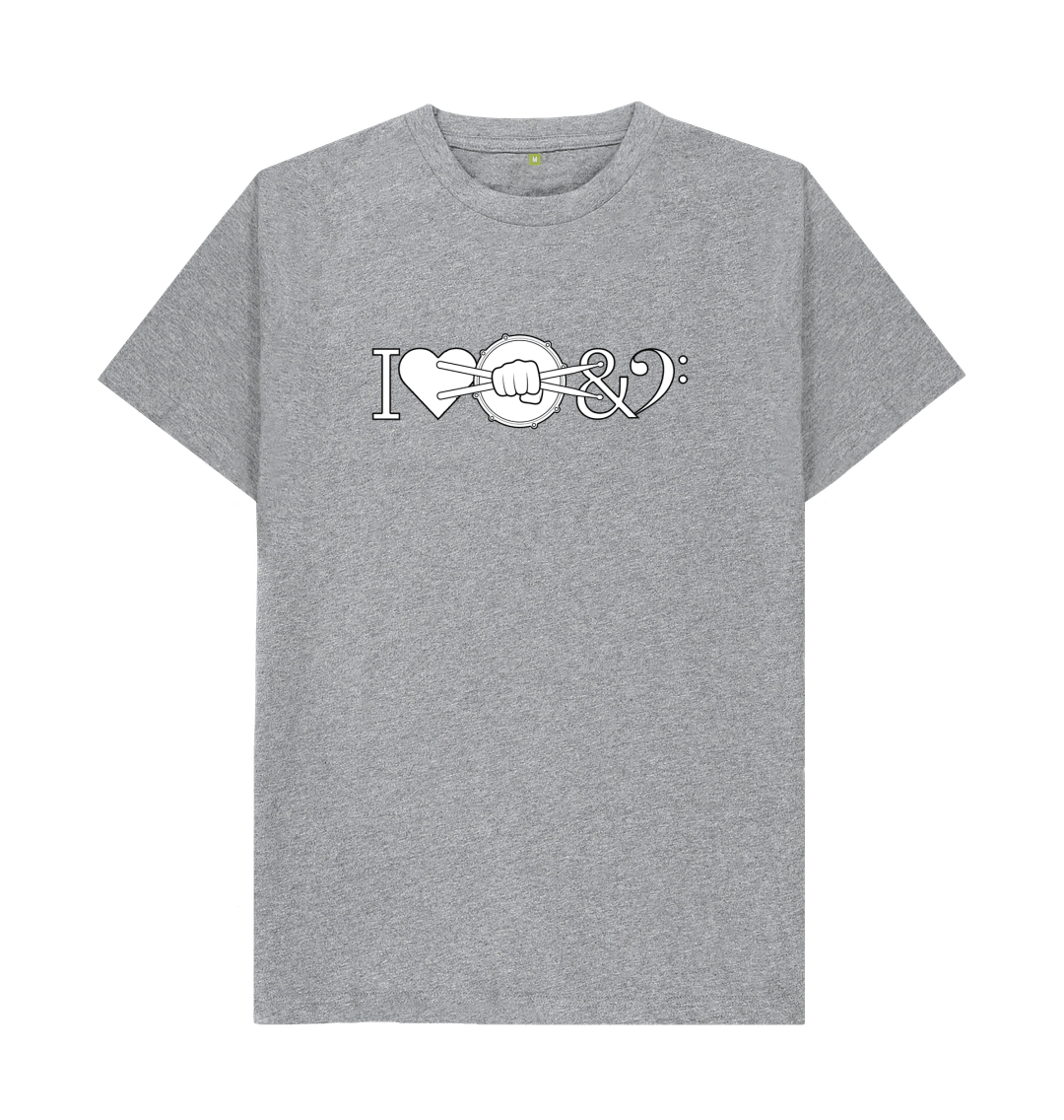 Athletic Grey I Love Drum & Bass Graphic T-Shirt