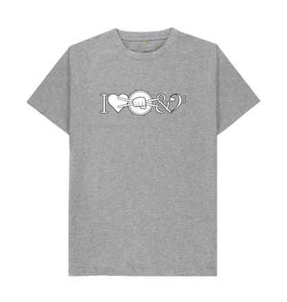 Athletic Grey I Love Drum & Bass Graphic T-Shirt