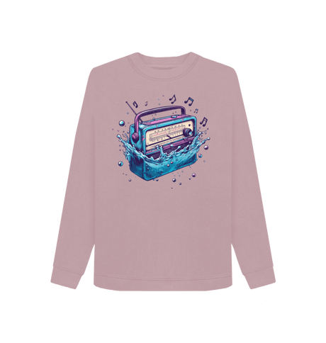 Mauve Printed Sweater Front