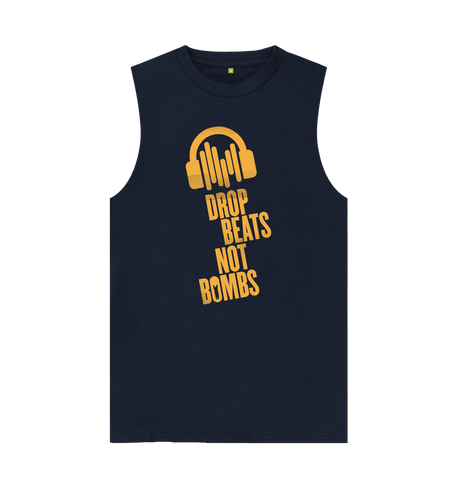 Navy Blue \"Drop Beats Not Bombs\" Men's Vest