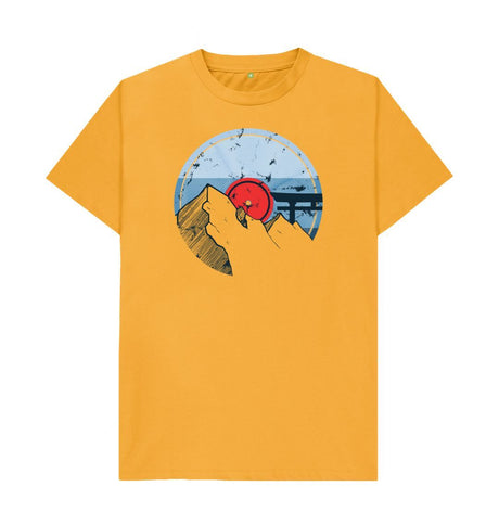 Mustard Mens Vinyl Record Mountain T-Shirt