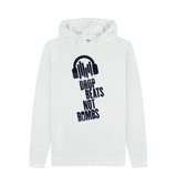 White Drop Beats Not Bombs Sound Shirts Navy Logo Mens Hoodie