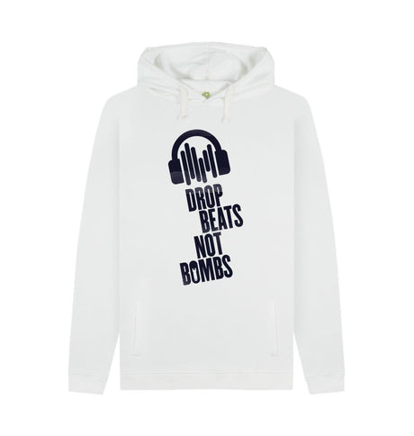 White Drop Beats Not Bombs Sound Shirts Navy Logo Mens Hoodie