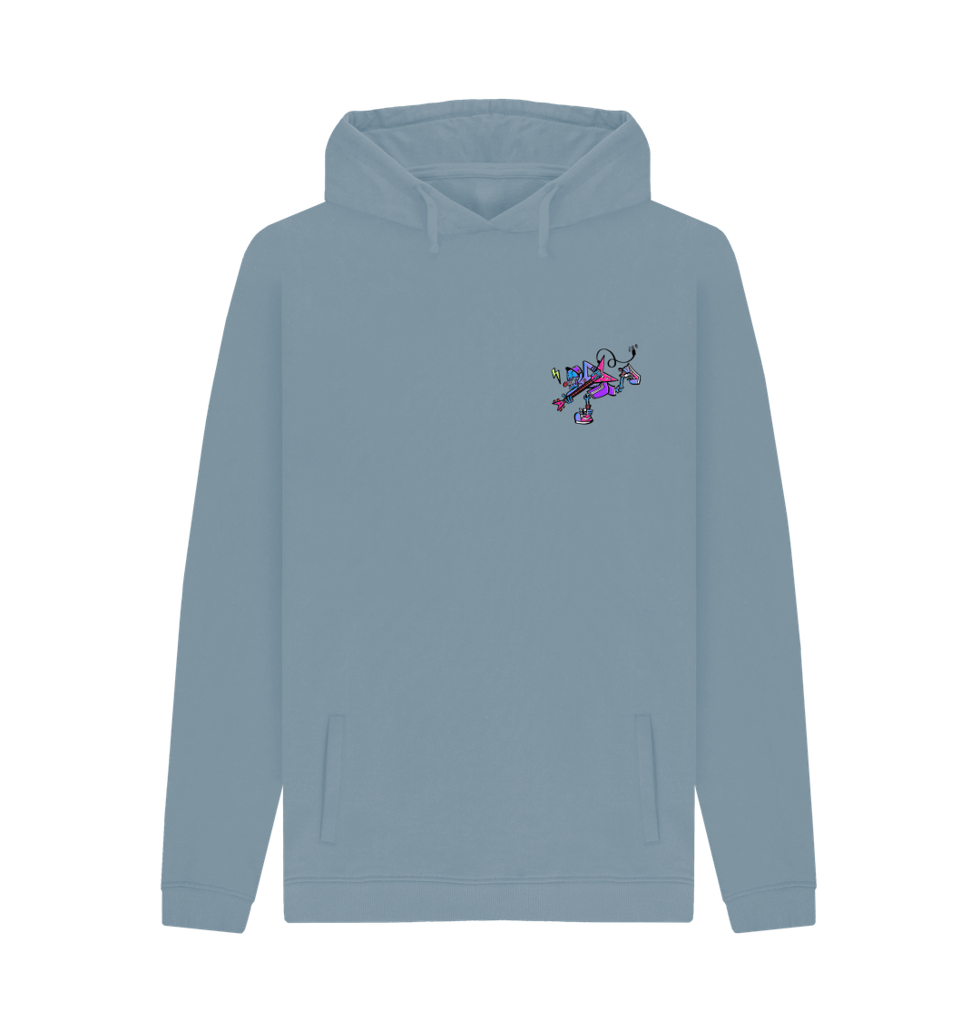 Stone Blue Printed Hoody Front