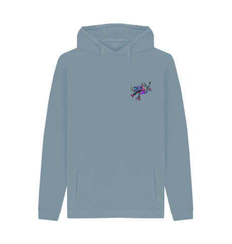 Stone Blue Printed Hoody Front